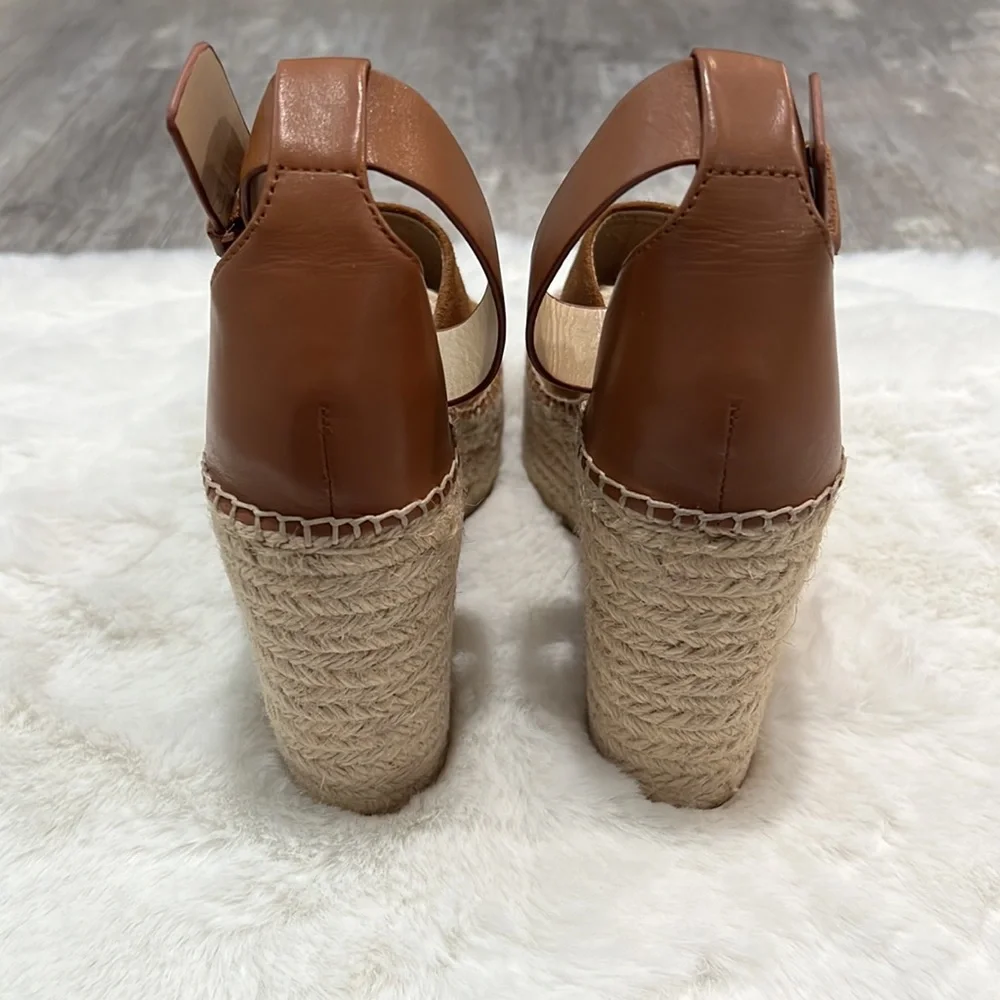 New Marc Fisher Adalyn Espadrille Platform Wedge Boho Sandal with Ankle Strap